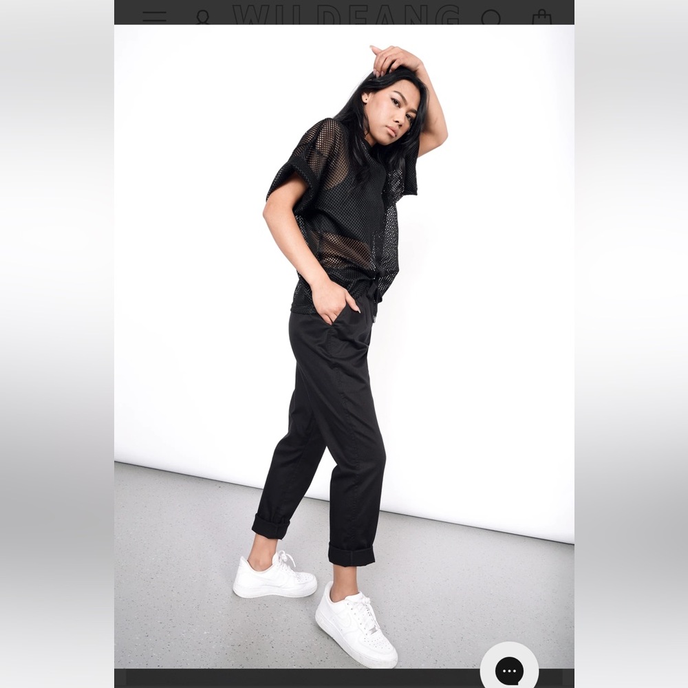 Wildfang THE ESSENTIAL DRAWSTRING PANT. Black . Small